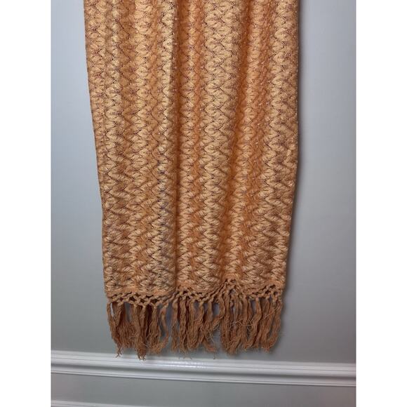 Ramy Brook Gaia Fringe Swim Cover-Up Skirt S Orange/Gold Elastic Waist Pull On - Picture 5 of 16